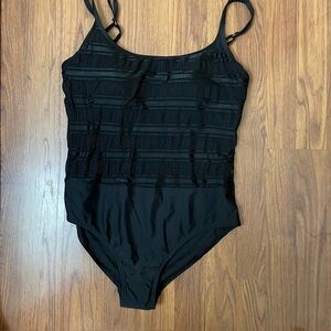 Simon Chang black one piece swimsuit size 12
